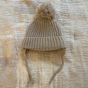 Zara Tan Knit Pom-Pom Hat for Kids